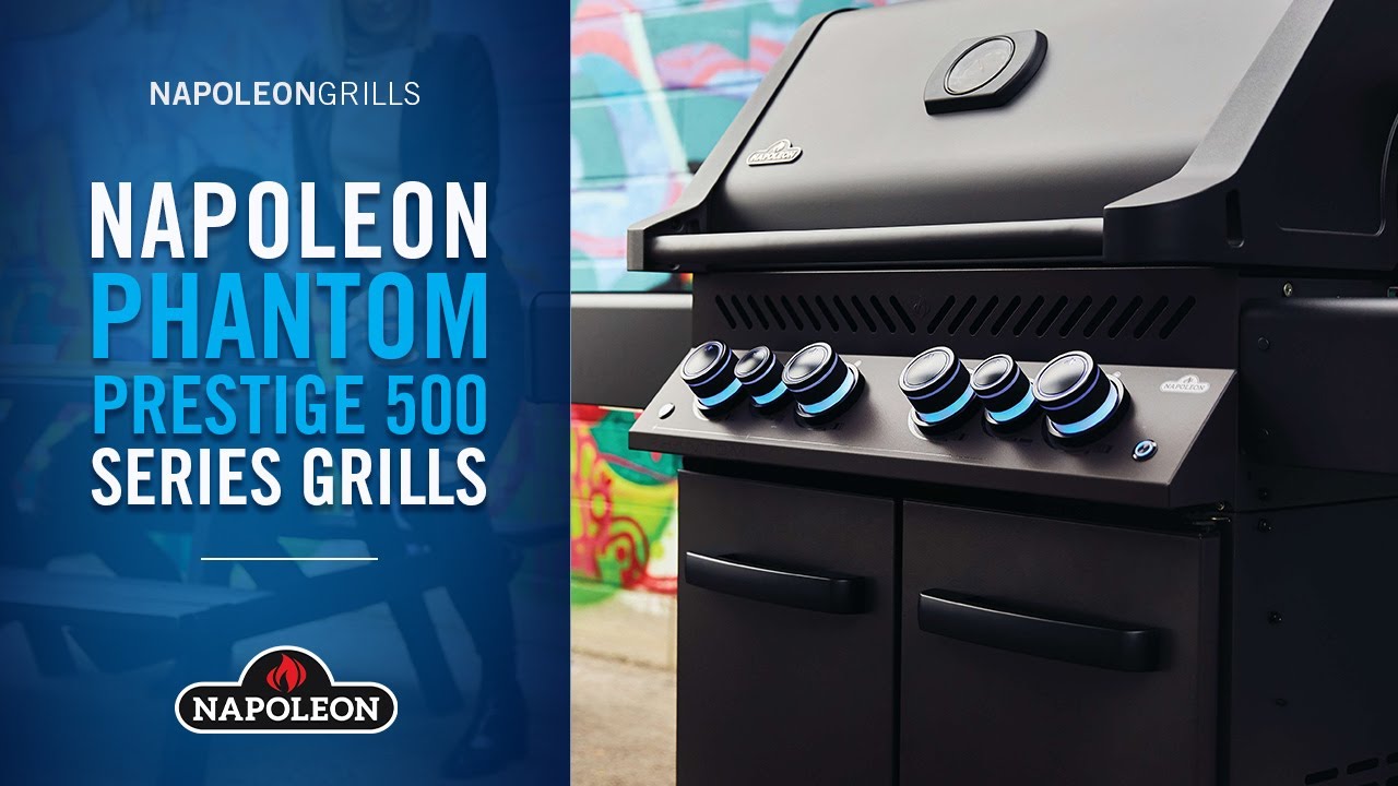 Газовый гриль Napoleon Phantom Prestige 500 с боковой конфоркой Sizzle Zone и вертелом (69232) черный P500RSIBPK-3-RС-PHM
